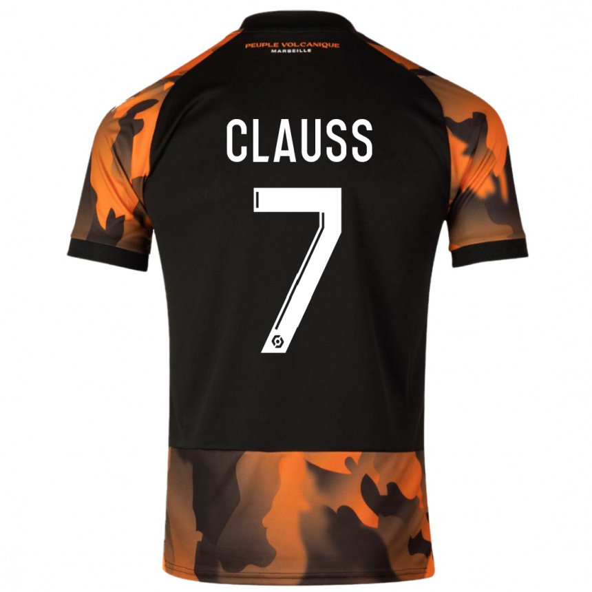 Kids  Jonathan Clauss #7 Black Orange Third Jersey 2023/24 T-Shirt Uk