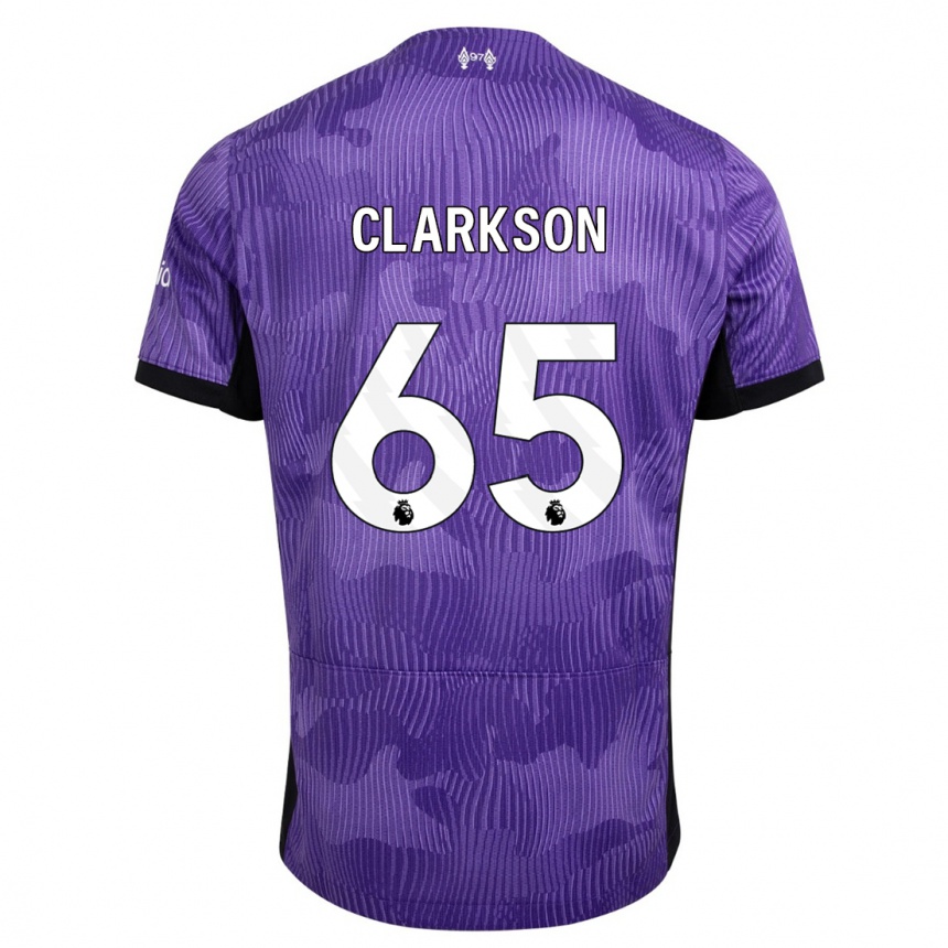 Men  Leighton Clarkson #65 Purple Third Jersey 2023/24 T-Shirt Uk