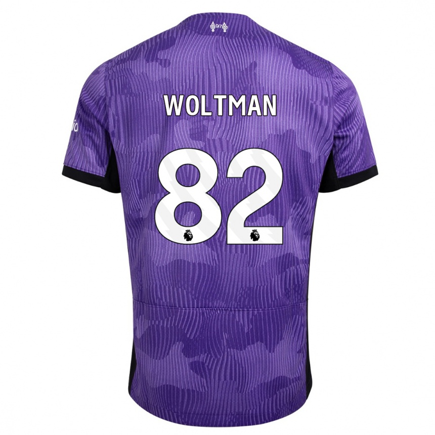 Men  Max Woltman #82 Purple Third Jersey 2023/24 T-Shirt Uk