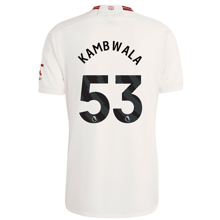 Men  Willy Kambwala #53 White Third Jersey 2023/24 T-Shirt Uk