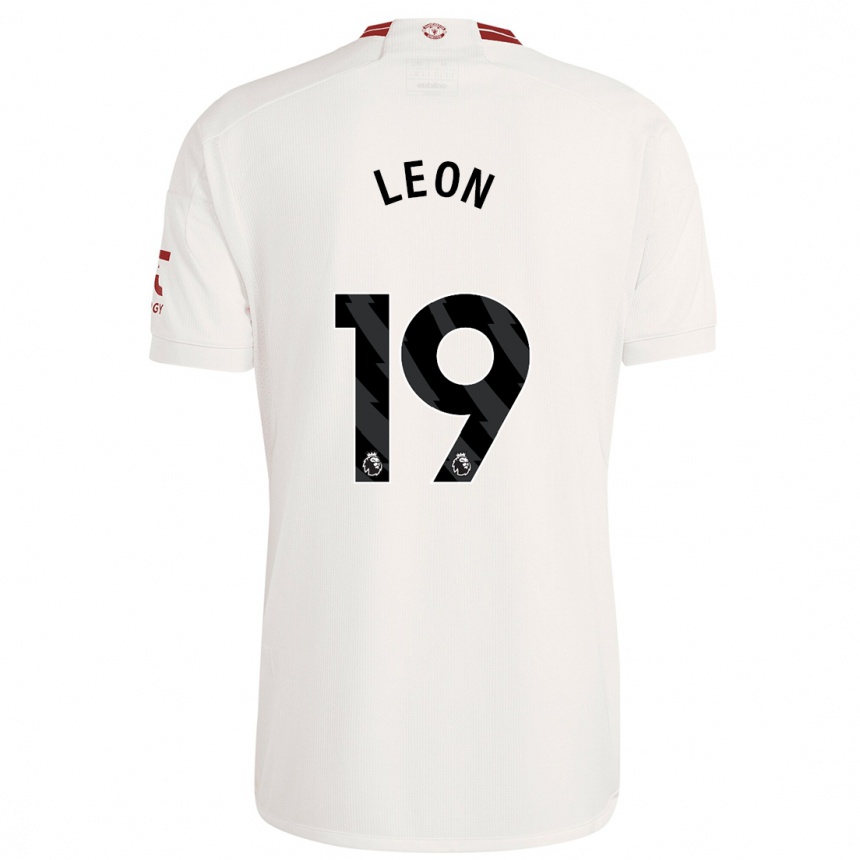 Men  Adriana Leon #19 White Third Jersey 2023/24 T-Shirt Uk