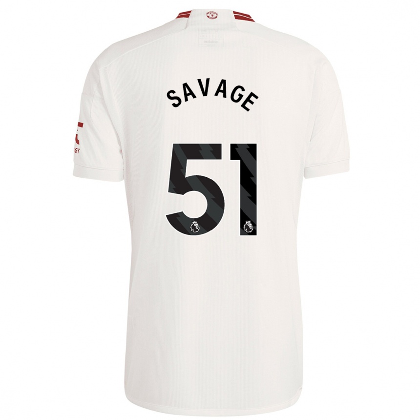 Men  Charlie Savage #51 White Third Jersey 2023/24 T-Shirt Uk