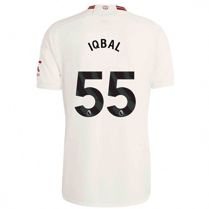 Men  Zidane Iqbal #55 White Third Jersey 2023/24 T-Shirt Uk