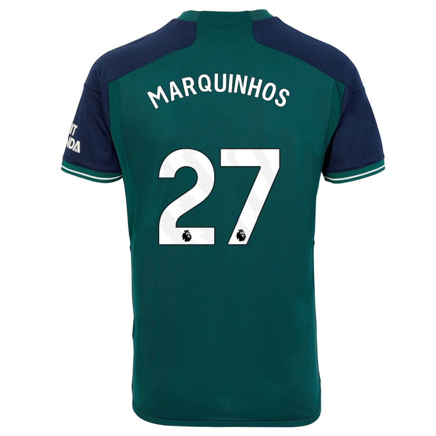 Men  Marquinhos #27 Green Third Jersey 2023/24 T-Shirt Uk