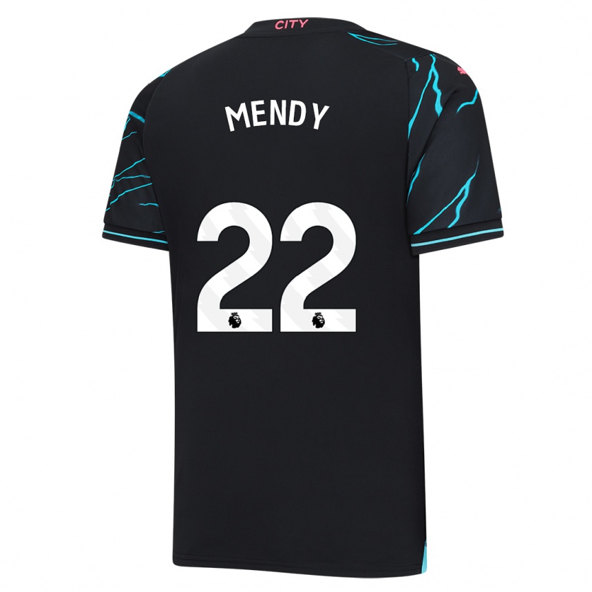 Men  Benjamin Mendy #22 Dark Blue Third Jersey 2023/24 T-Shirt Uk