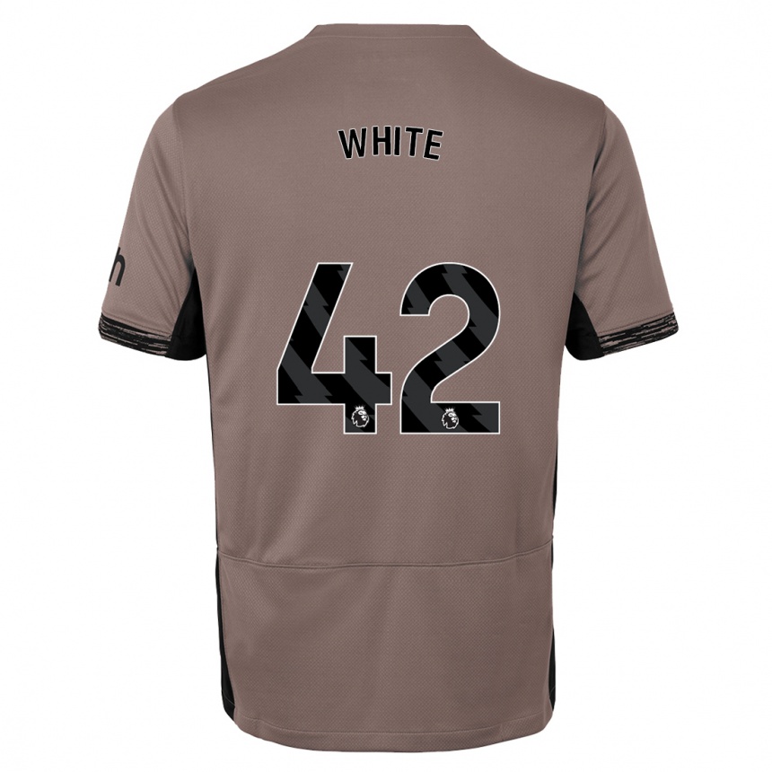 Men  Harvey White #42 Dark Beige Third Jersey 2023/24 T-Shirt Uk