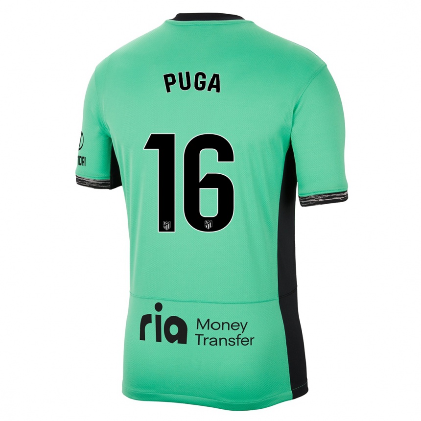 Men  Carlos Puga #16 Spring Green Third Jersey 2023/24 T-Shirt Uk