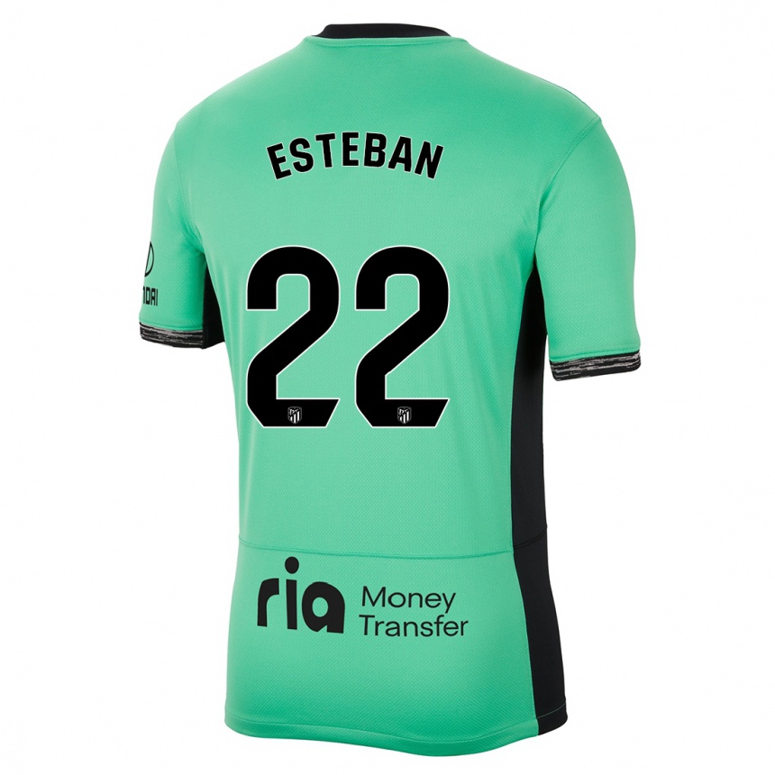 Men  Paco Esteban #22 Spring Green Third Jersey 2023/24 T-Shirt Uk