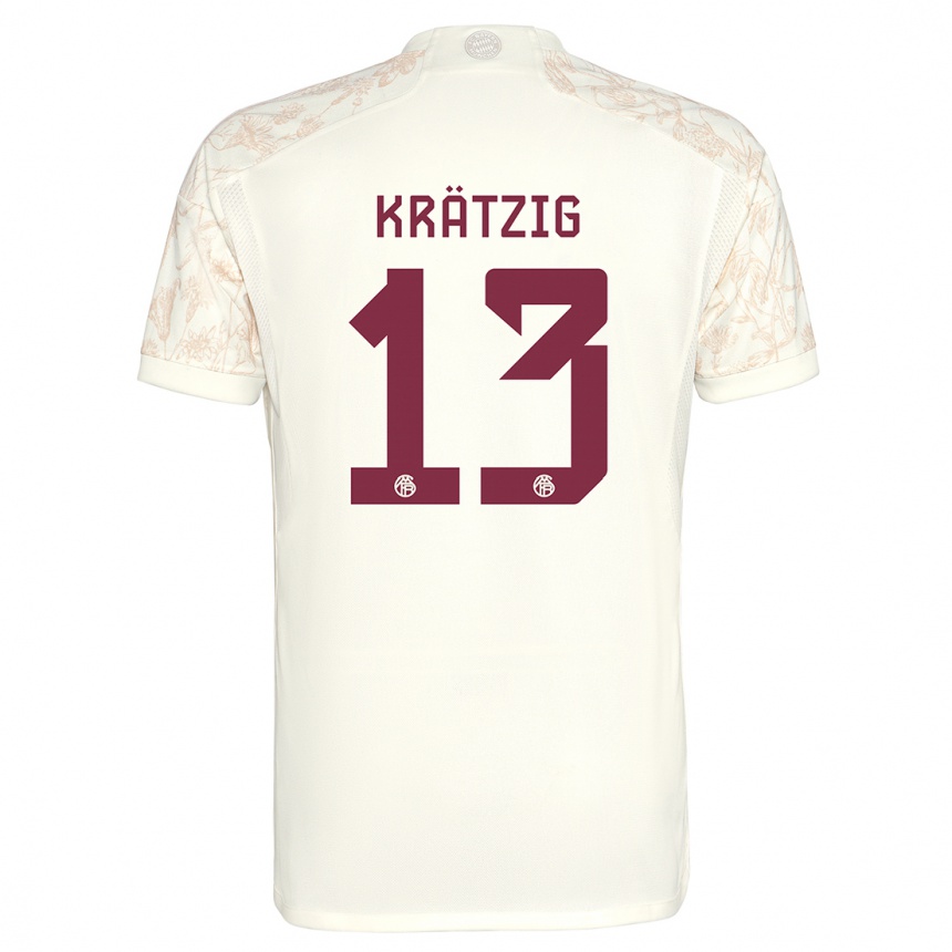 Men  Frans Krätzig #13 Off White Third Jersey 2023/24 T-Shirt Uk