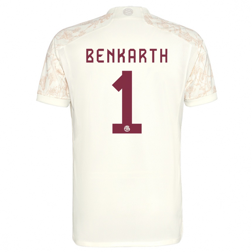 Men  Laura Benkarth #1 Off White Third Jersey 2023/24 T-Shirt Uk