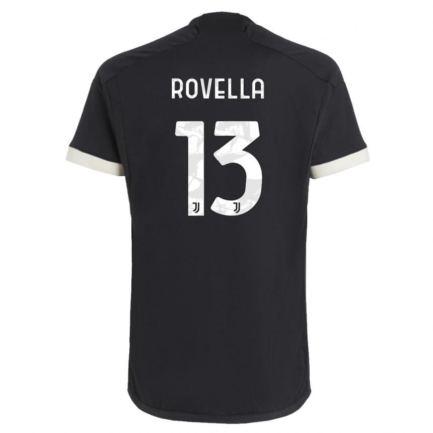 Men  Nicolo Rovella #13 Black Third Jersey 2023/24 T-Shirt Uk