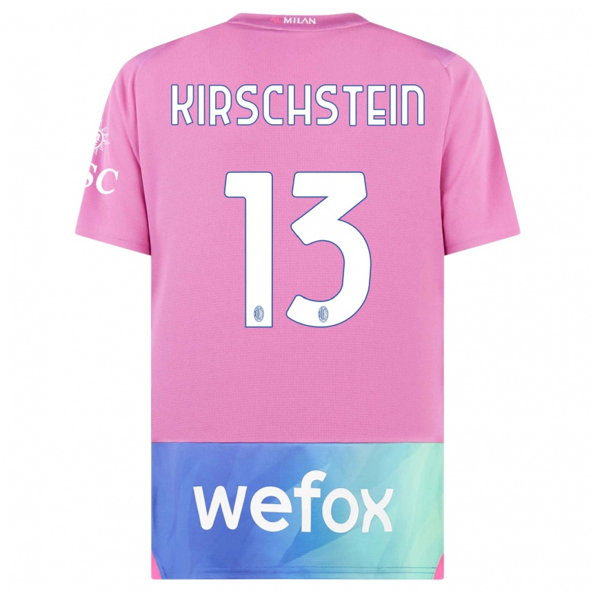 Men  Merle Kirschstein #13 Pink Purple Third Jersey 2023/24 T-Shirt Uk