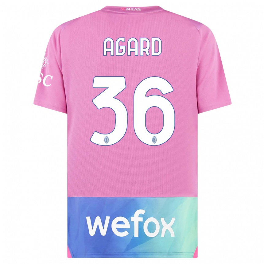 Men  Laura Agard #36 Pink Purple Third Jersey 2023/24 T-Shirt Uk