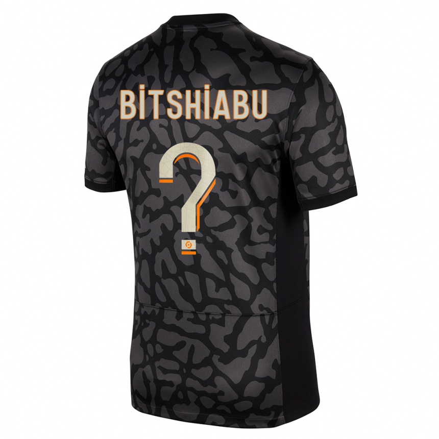 Men  El Chadaille Bitshiabu #0 Black Third Jersey 2023/24 T-Shirt Uk