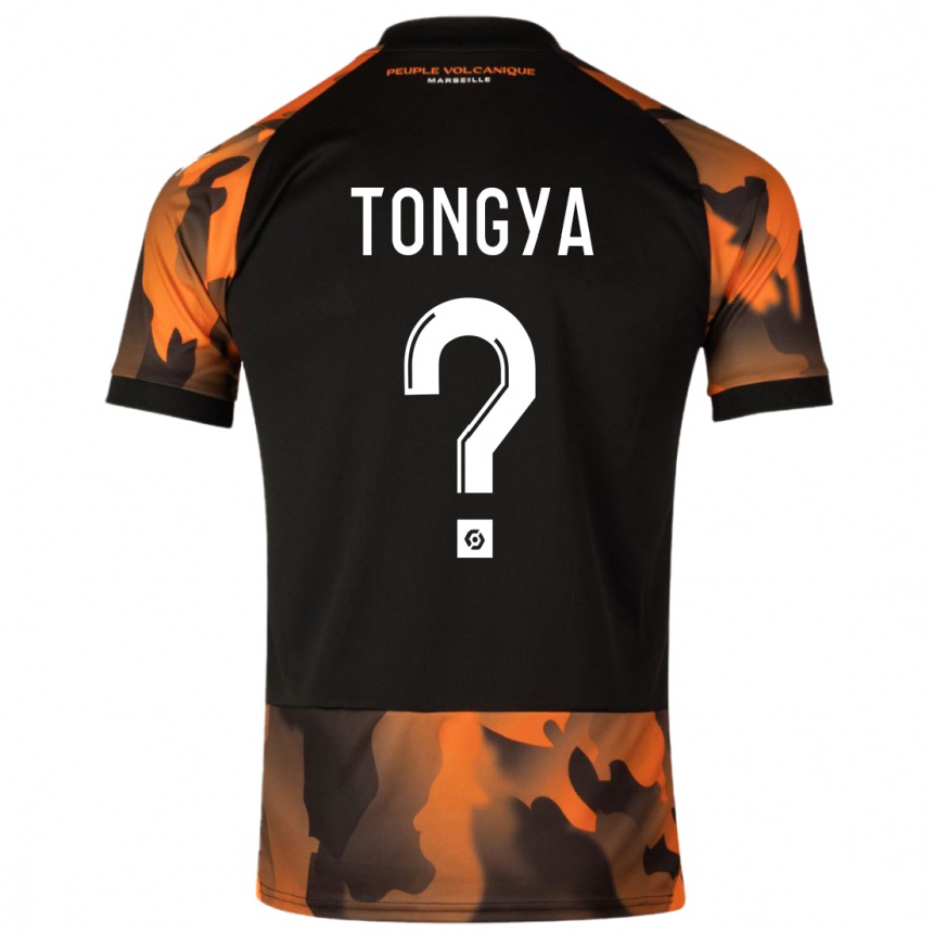 Men  Franco Tongya #0 Black Orange Third Jersey 2023/24 T-Shirt Uk