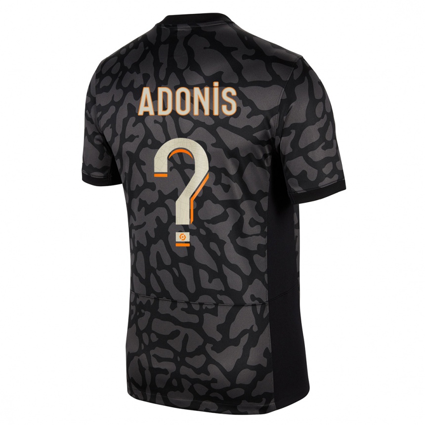 Women  Erwan Adonis #0 Black Third Jersey 2023/24 T-Shirt Uk