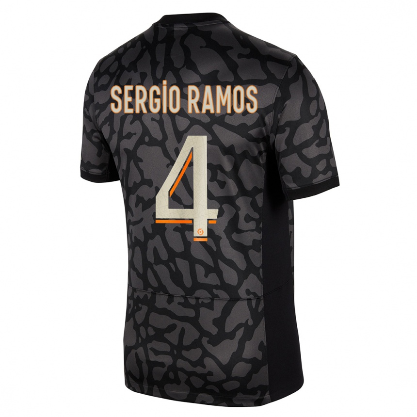 Women  Sergio Ramos #4 Black Third Jersey 2023/24 T-Shirt Uk