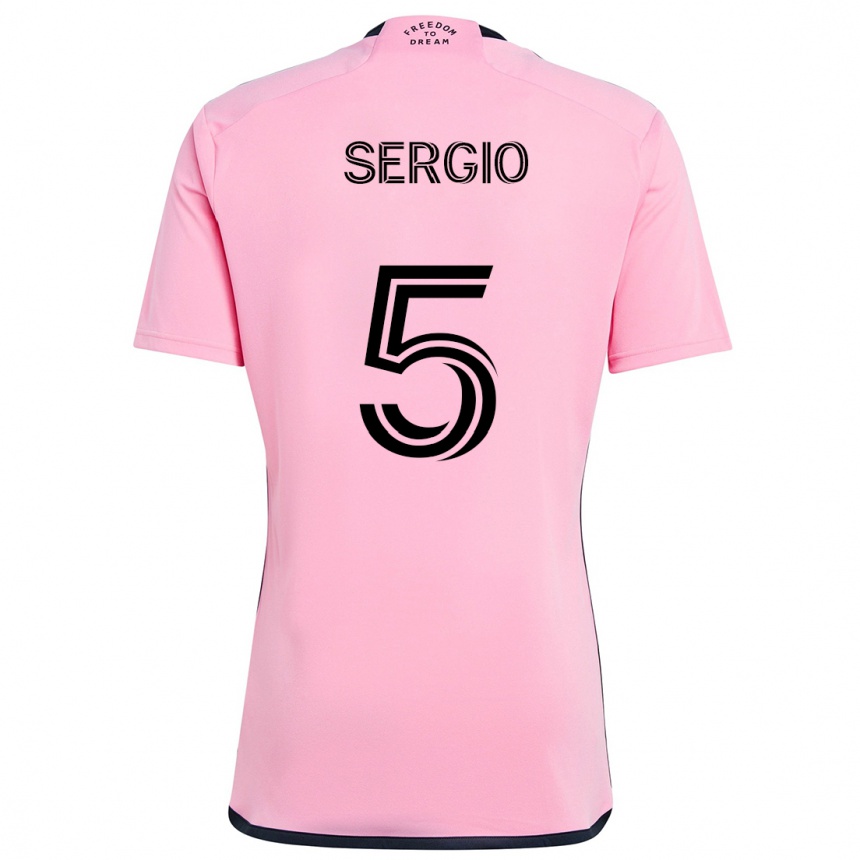 Kids Football Sergio Busquets #5 Pink Home Jersey 2024/25 T-Shirt Uk