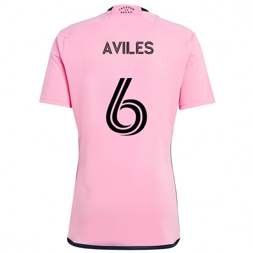 Kids Football Tomás Avilés #6 Pink Home Jersey 2024/25 T-Shirt Uk