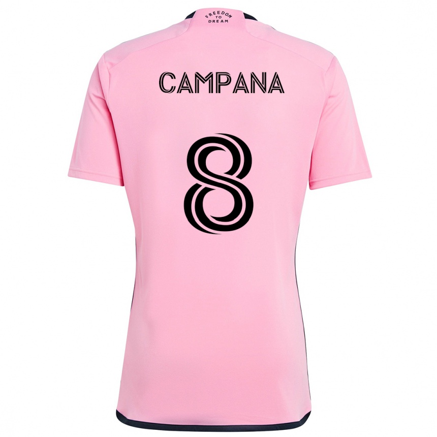 Kids Football Leonardo Campana #8 Pink Home Jersey 2024/25 T-Shirt Uk