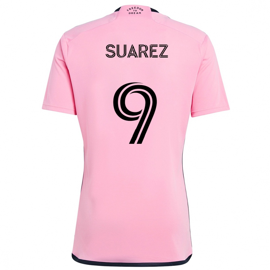 Kids Football Luis Suárez #9 Pink Home Jersey 2024/25 T-Shirt Uk