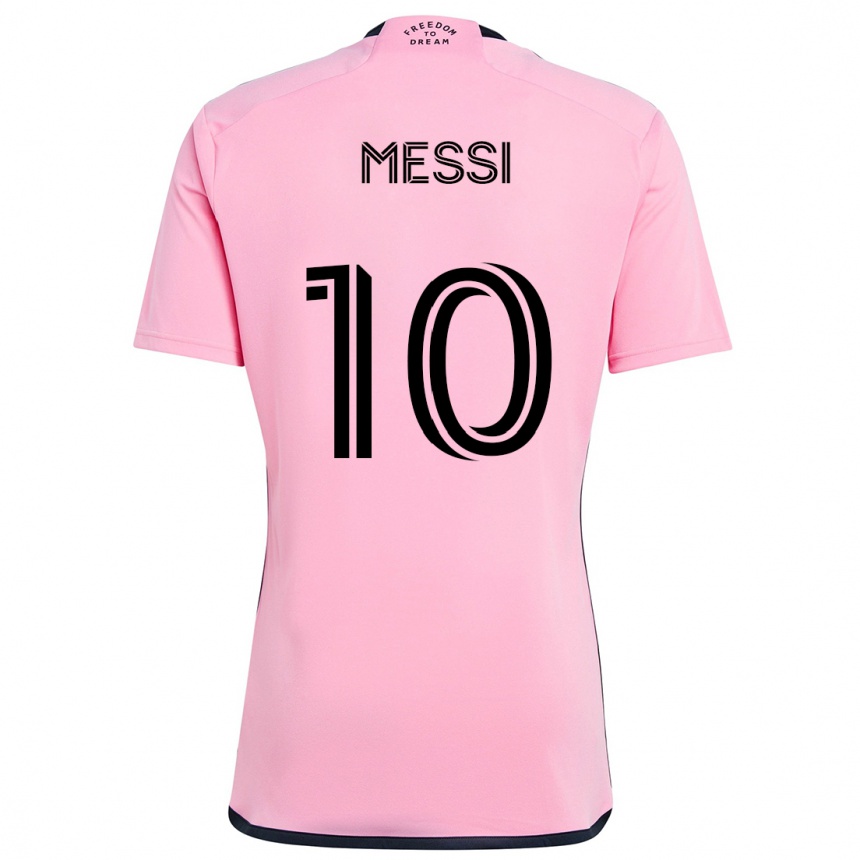 Kids Football Lionel Messi #10 Pink Home Jersey 2024/25 T-Shirt Uk