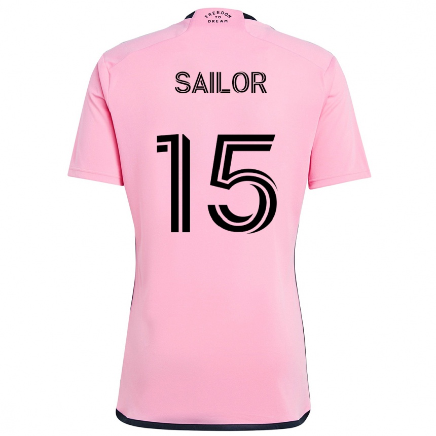 Kids Football Ryan Sailor #15 Pink Home Jersey 2024/25 T-Shirt Uk