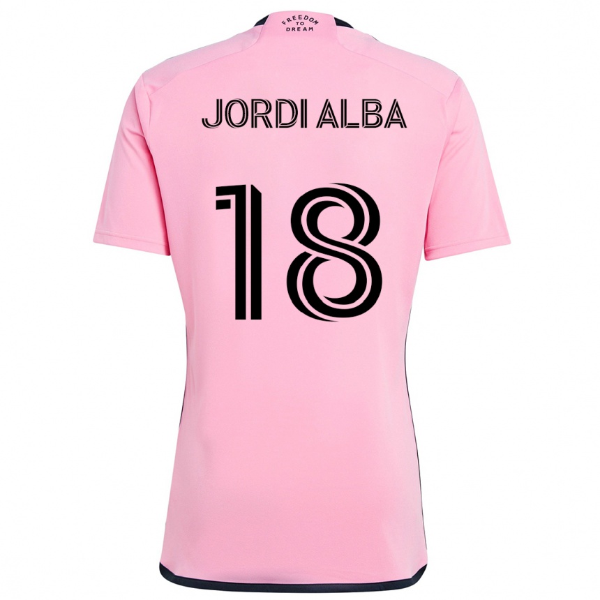 Kids Football Jordi Alba #18 Pink Home Jersey 2024/25 T-Shirt Uk