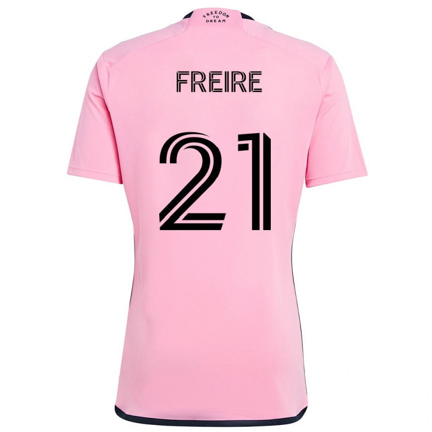 Kids Football Nicolas Freire #21 Pink Home Jersey 2024/25 T-Shirt Uk