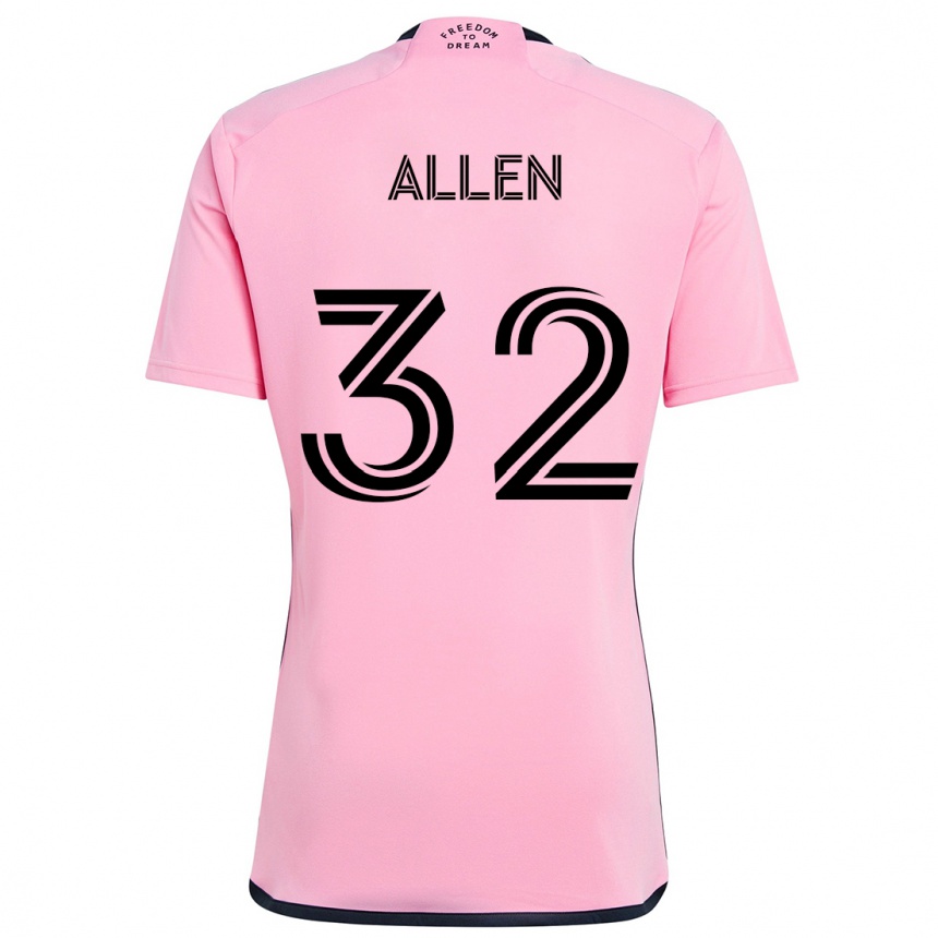 Kids Football Noah Allen #32 Pink Home Jersey 2024/25 T-Shirt Uk