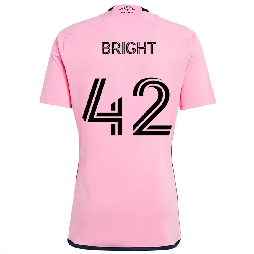 Kids Football Yannick Bright #42 Pink Home Jersey 2024/25 T-Shirt Uk