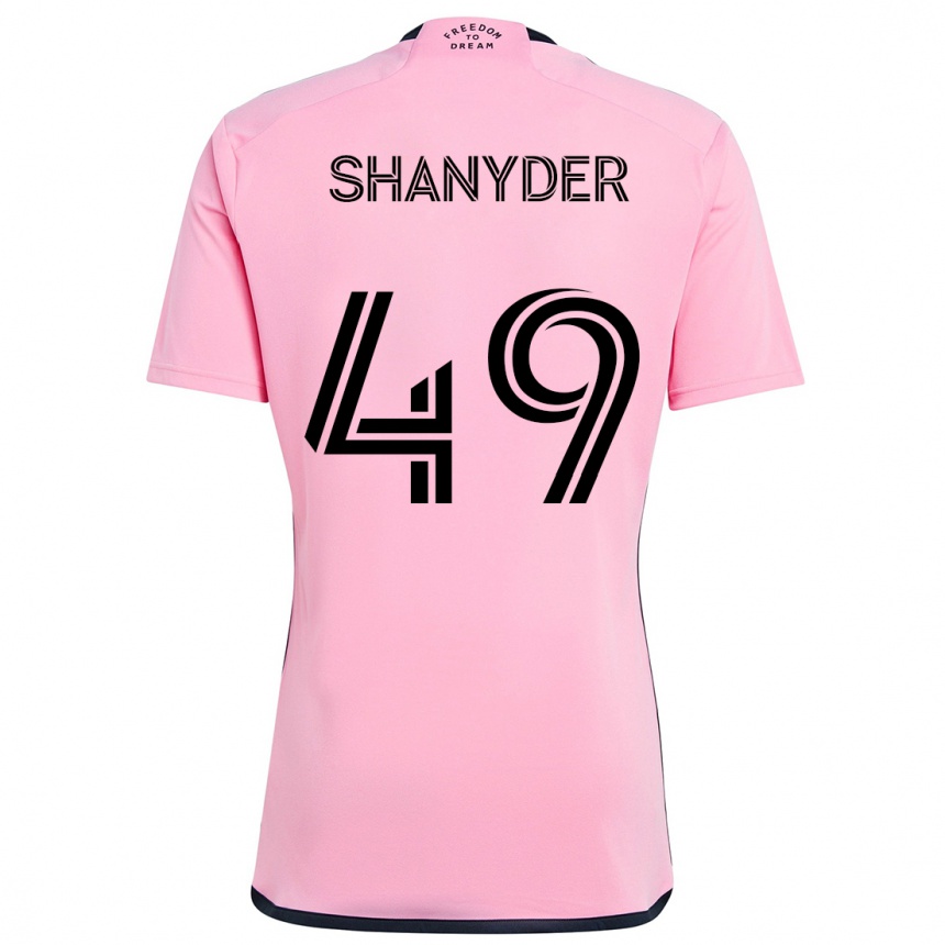 Kids Football Shanyder Borgelin #49 Pink Home Jersey 2024/25 T-Shirt Uk