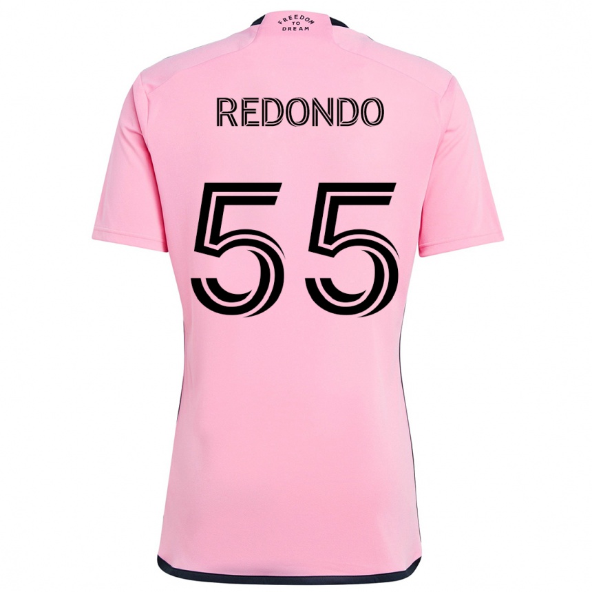 Kids Football Federico Redondo #55 Pink Home Jersey 2024/25 T-Shirt Uk