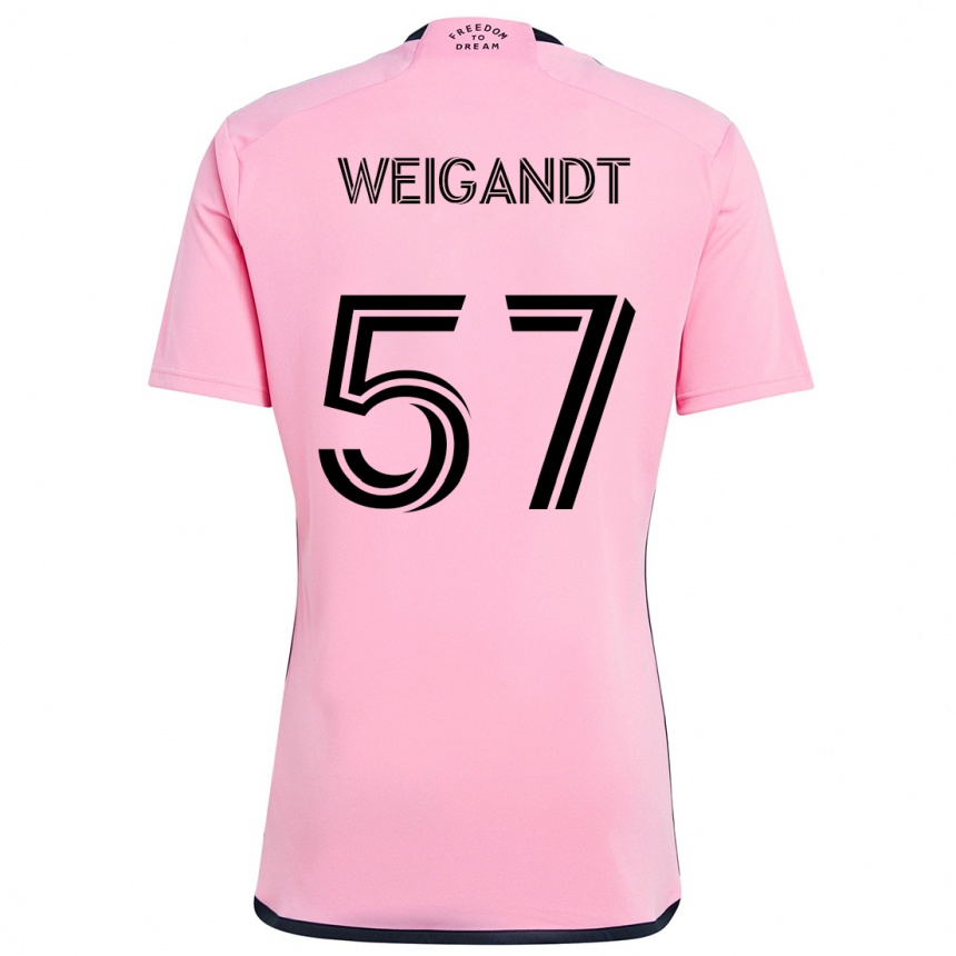 Kids Football Marcelo Weigandt #57 Pink Home Jersey 2024/25 T-Shirt Uk