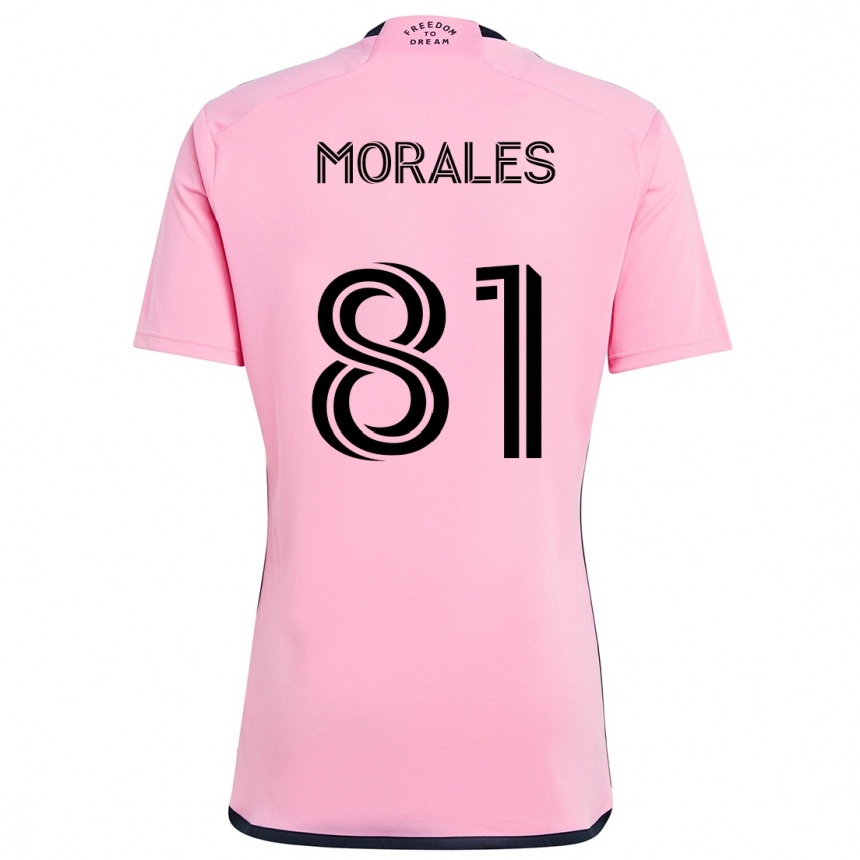 Kids Football Santiago Morales #81 Pink Home Jersey 2024/25 T-Shirt Uk