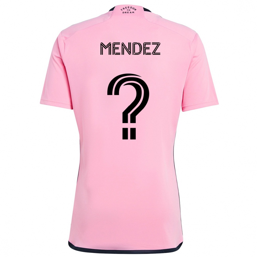 Kids Football Dylan Mendez #0 Pink Home Jersey 2024/25 T-Shirt Uk