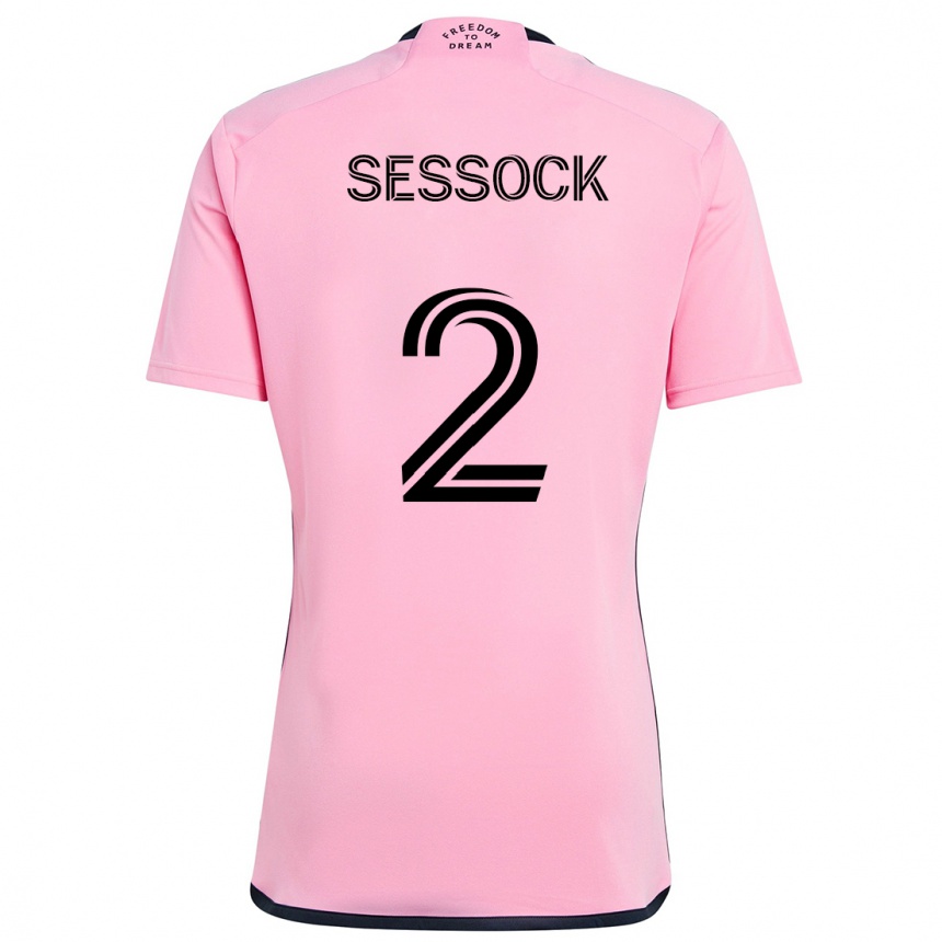 Kids Football Nykolas Sessock #2 Pink Home Jersey 2024/25 T-Shirt Uk