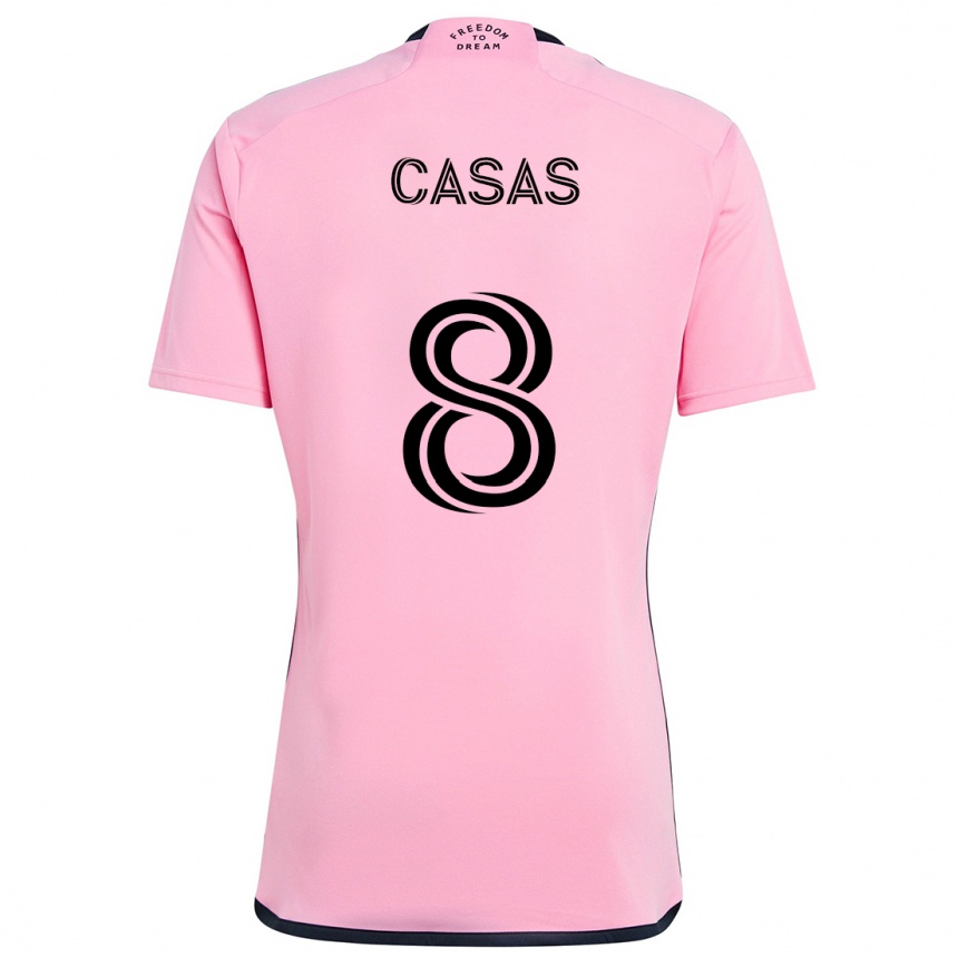 Kids Football Pep Casas #8 Pink Home Jersey 2024/25 T-Shirt Uk