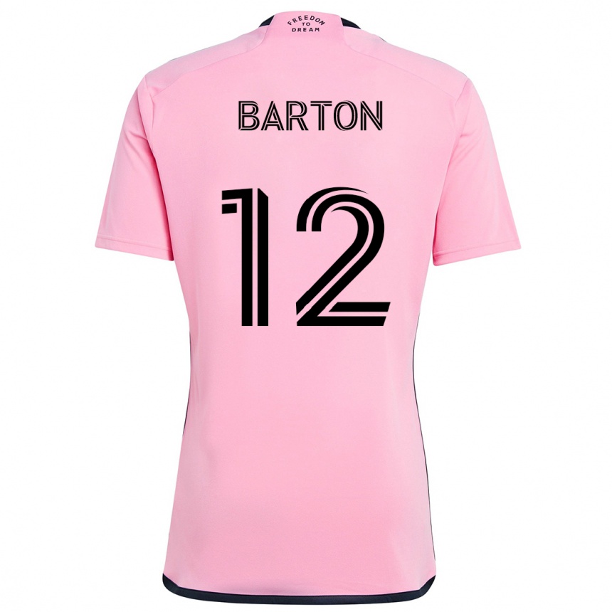 Kids Football Tye Barton #12 Pink Home Jersey 2024/25 T-Shirt Uk