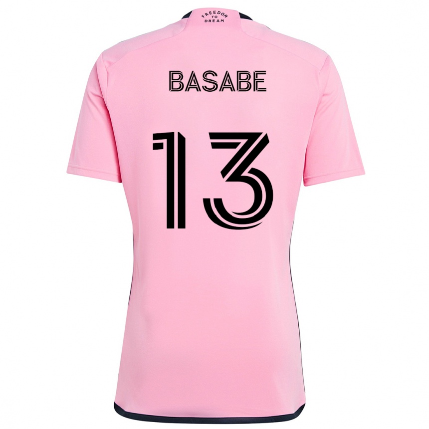 Kids Football Samuel Basabe #13 Pink Home Jersey 2024/25 T-Shirt Uk