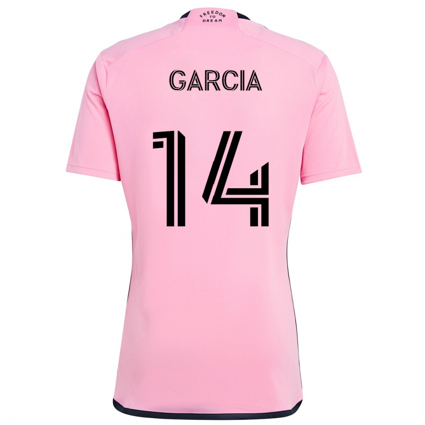 Kids Football Santiago Garcia #14 Pink Home Jersey 2024/25 T-Shirt Uk