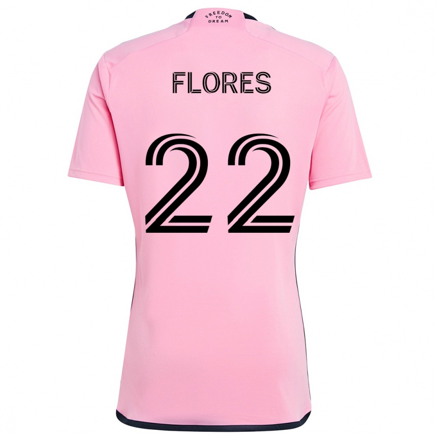 Kids Football Alejandro Flores #22 Pink Home Jersey 2024/25 T-Shirt Uk