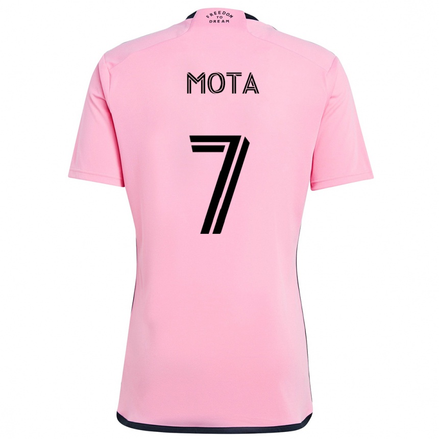 Kids Football Jean Mota #7 Pink Home Jersey 2024/25 T-Shirt Uk