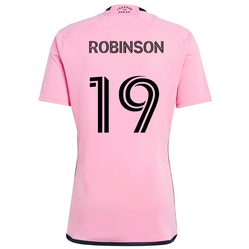 Kids Football Robbie Robinson #19 Pink Home Jersey 2024/25 T-Shirt Uk