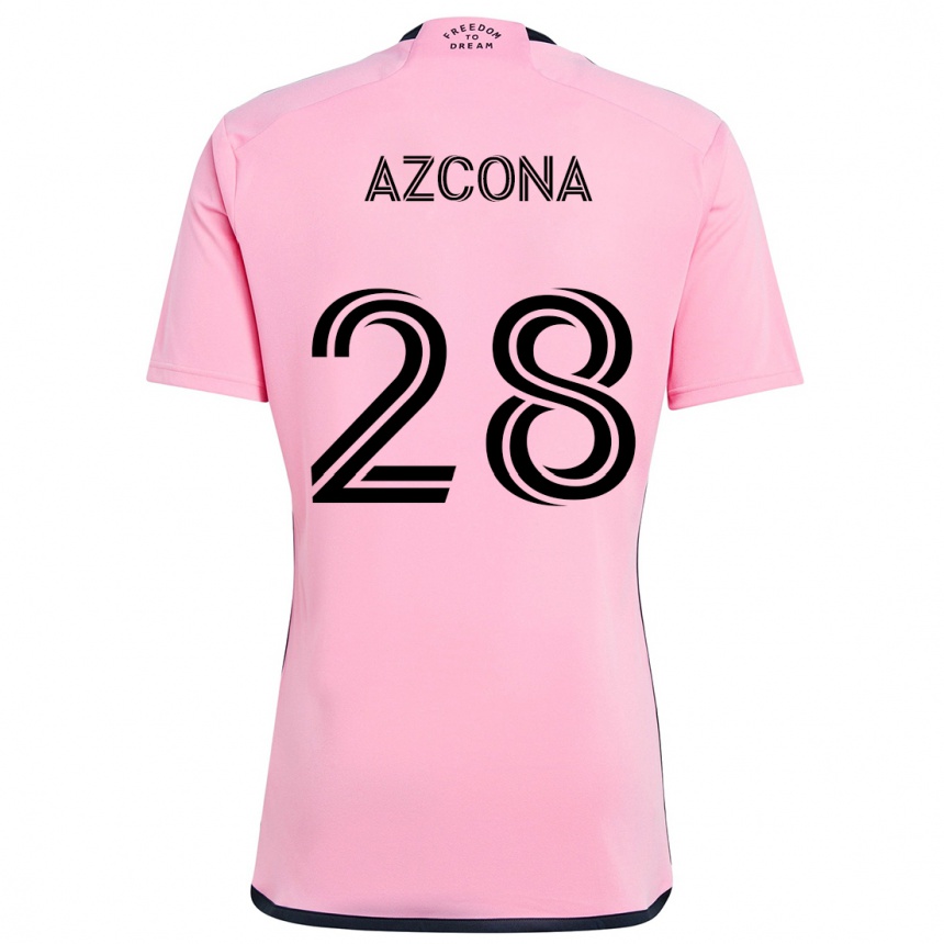 Kids Football Edison Azcona #28 Pink Home Jersey 2024/25 T-Shirt Uk