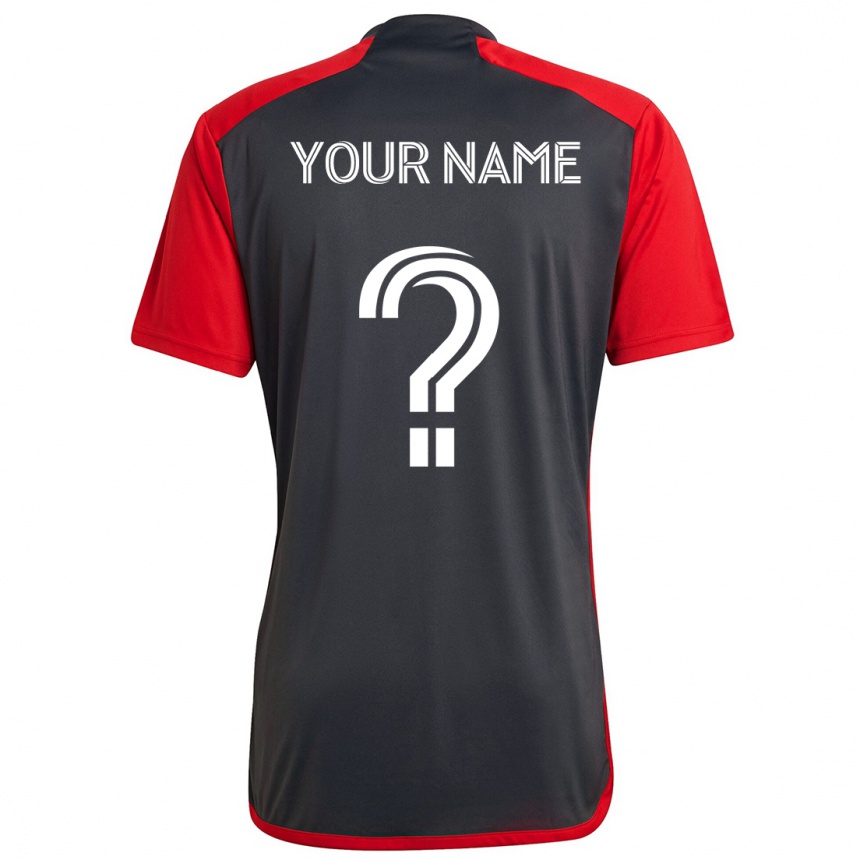 Kids Football Your Name #0 Grayn Red Home Jersey 2024/25 T-Shirt Uk