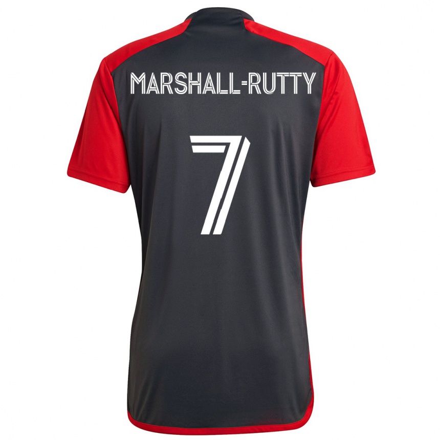 Kids Football Jahkeele Marshall-Rutty #7 Grayn Red Home Jersey 2024/25 T-Shirt Uk