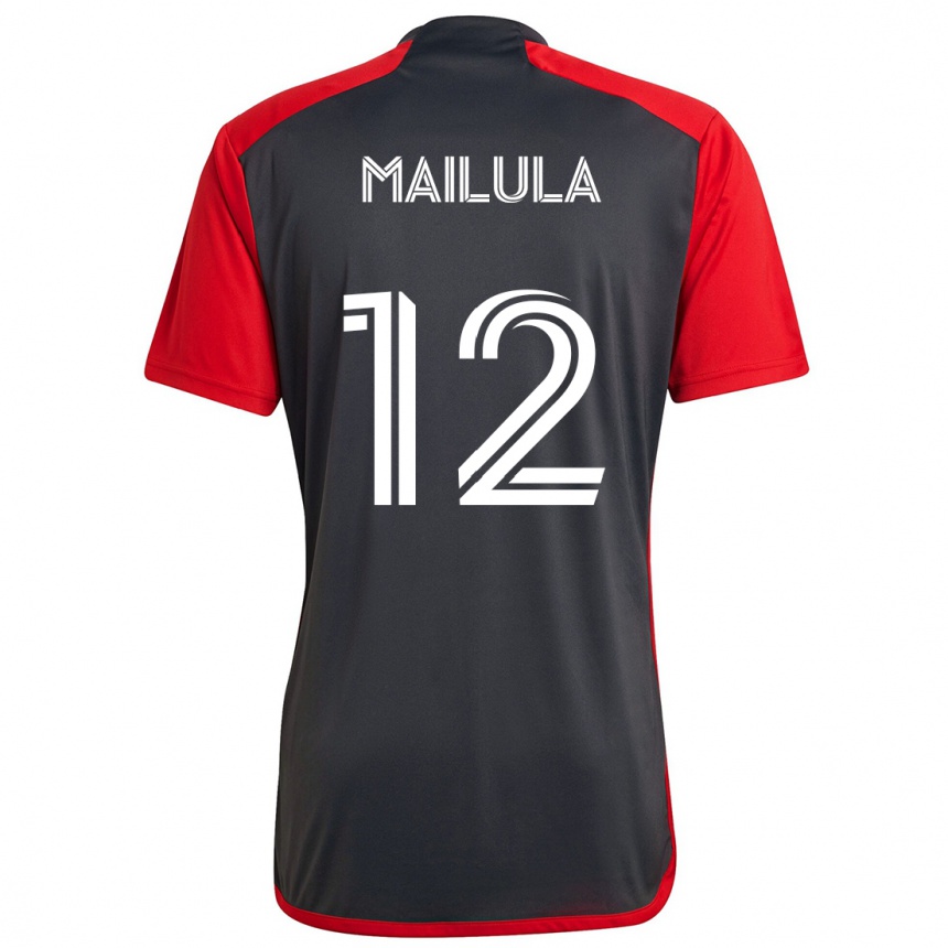 Kids Football Cassius Mailula #12 Grayn Red Home Jersey 2024/25 T-Shirt Uk