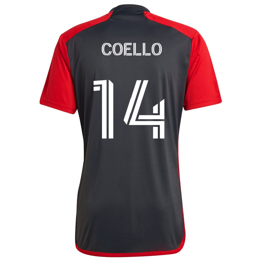 Kids Football Alonso Coello #14 Grayn Red Home Jersey 2024/25 T-Shirt Uk