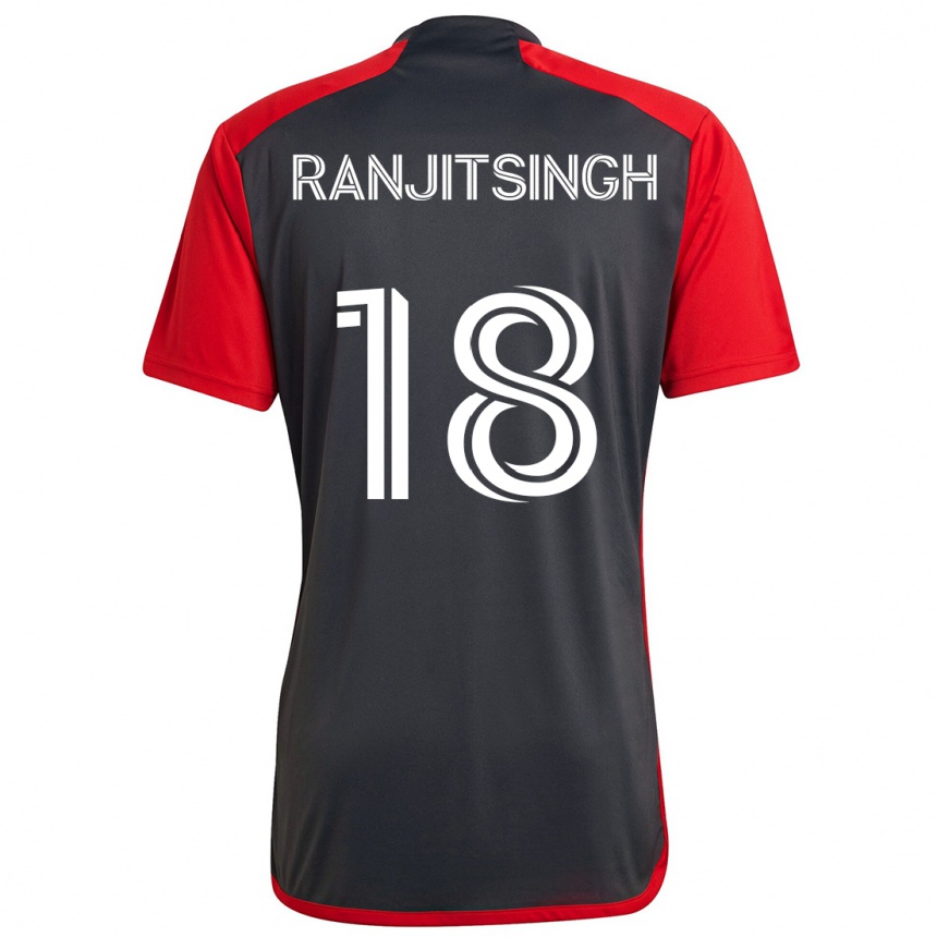 Kids Football Greg Ranjitsingh #18 Grayn Red Home Jersey 2024/25 T-Shirt Uk